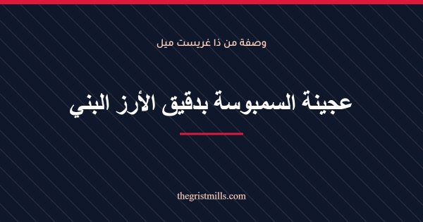 عجينة السمبوسة بدقيق الأرز البني عجينة السمبوسة بدقيق الأرز البني